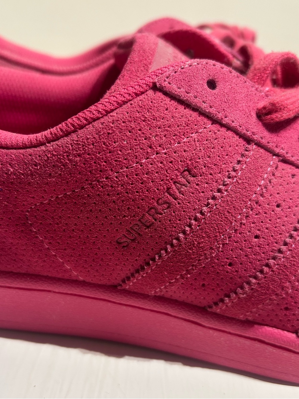 Adidas Superstar Suede Sneakers, Hot Pink, Mens Size 13